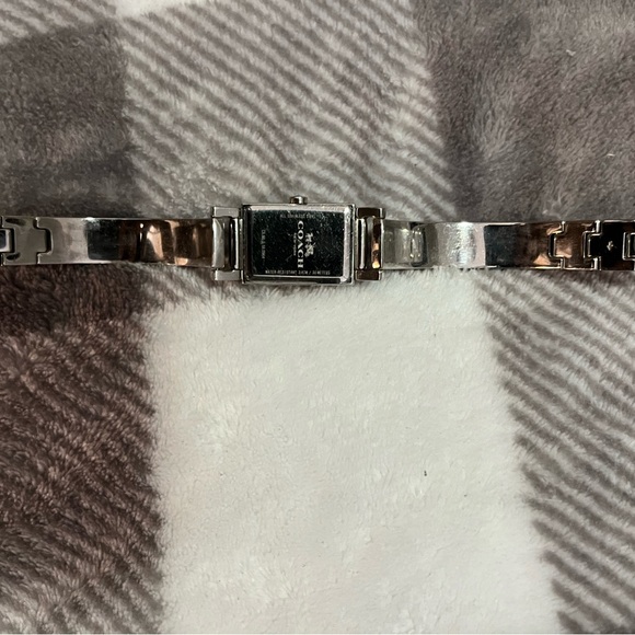 Coach Metallic Silver Rectangular Watch - Picture 4 of 6